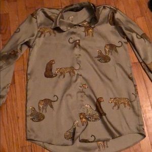 Zara Animal Print Button Down